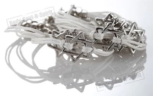 10 bracelet ÉTOILE DE DAVID à cordon BLANC Kabbale bijoux porte bonheur - Imagen 1 de 2