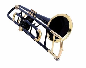 Trombone Bb Pitch. Nero Con Custodia Omaggio + Mp + Spedizione Leggero Comodo BRS - Foto 1 di 4