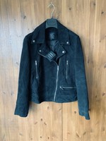 urbancode leather tote bolsa with suede pocket in black