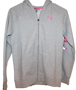 Puma Girls Hoodie - Gray/Pink (XL-16) NWT - Picture 1 of 4