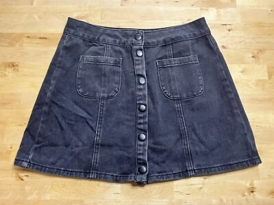 Minifalda de algodón de mezclilla negra con botones Brandy Melville para mujer talla 27 Foto 1 de 4