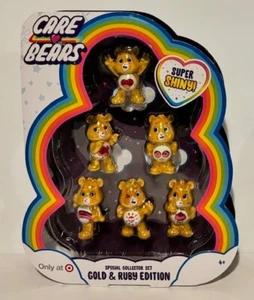 Care Bears 2022 Gold and Ruby Edition Special Shiny Collector Set 6 Bears NEW! - Picture 1 of 2