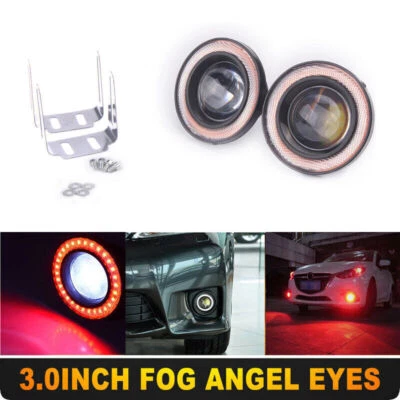 3" High Power Red LED Projector Fog Light COB Halo Angel Eye Ring For Nissan BI - Image 1 of 4