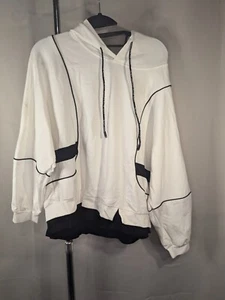 Aape by A Bathing Ape White Black Pullover Crop Hoodie Women's Oversized [C09] - Picture 1 of 8