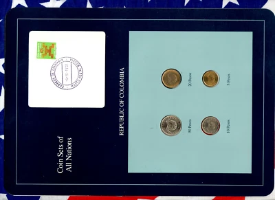 Coin Sets of All Nations Colombia UNC 20,10 Pesos 1991 50,5 Pesos 1990 - Image 1 of 2