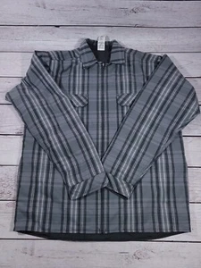 Patagonia grau kariert Flanell durchgehender Reißverschluss Hemd Jacke Shacket Herren Large K10 - Bild 1 von 9