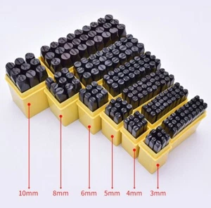 US Stock 36pcs Letter & Number Stamp Punch Set Hardened Steel Metal 6mm 8mm 10mm - Picture 1 of 8
