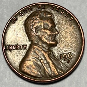 1961 D Lincoln Penny Error LIBERTY "L" On Edge & Date Error Ghost 1 Or Faint 1 - Picture 1 of 6