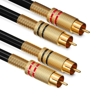 50 cm Cavo Audio RCA Spina RCA 2 pz. su Spina RCA 2x Cavo Audio HiFi Spine RCA - Foto 1 di 3