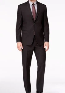 $396 Marc New York Men's Black Textured Modern-Fit 2-Piece Suit Jacket Pants 44S - Picture 1 of 8