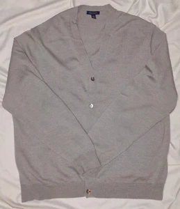 Club Room Cardigan Sweater Merino Wool Size L Mens Gift Light Brown Gift - Picture 1 of 5