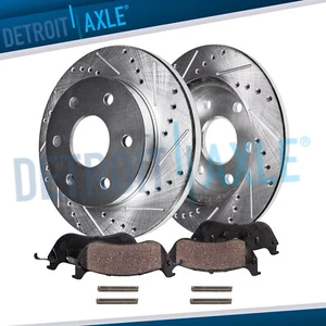 Rear Drilled and Slotted Brake Rotors + Brake Pads Kit for Nissan Armada Titan - Picture 1 of 7