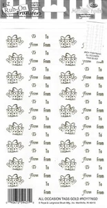 Láminas metálicas para frotar E-Z (etiquetas doradas para todas las ocasiones) manualidades en papel hobby - ROY776GD - Imagen 1 de 2