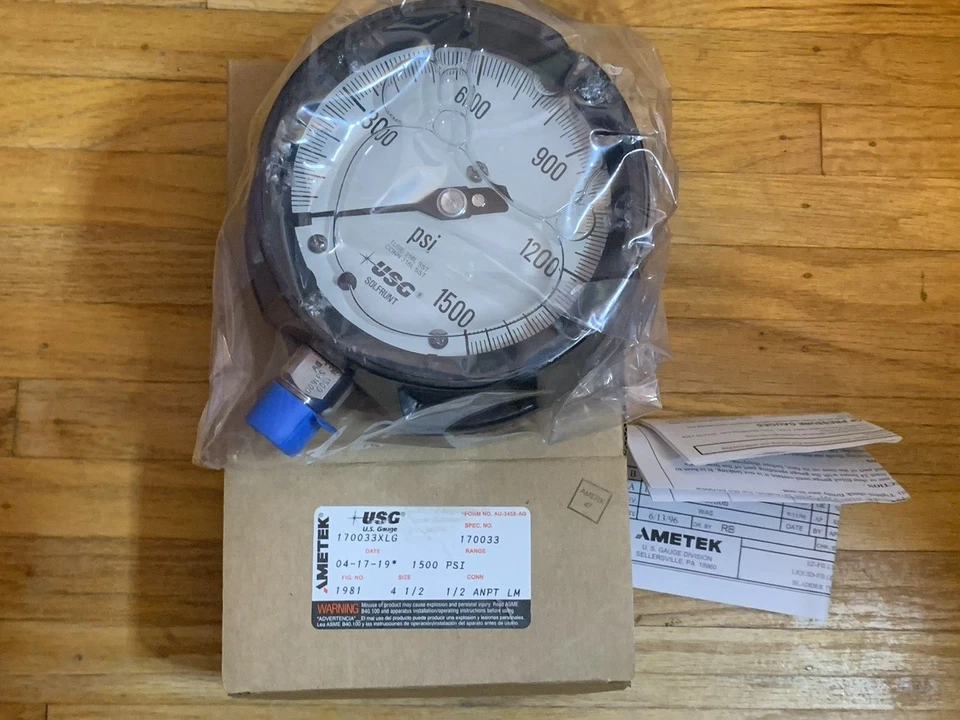 Ametek U.S. Gauge 170033XLG 1500 PSI Process Gauge - New from Old Stock - Image 1 of 1