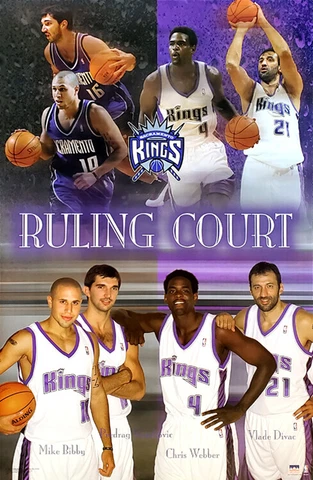 Sacramento Kings RULING COURT (2003) 22x34 POSTER - Webber, Divac, Bibby, Peja Cover