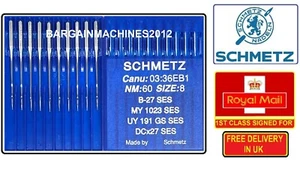 SCHMETZ DCX27B27SES L/BALL POINT NM:60/8 O/LOCK INDUSTRIAL SEWING MACHINE NEEDLE - Picture 1 of 4