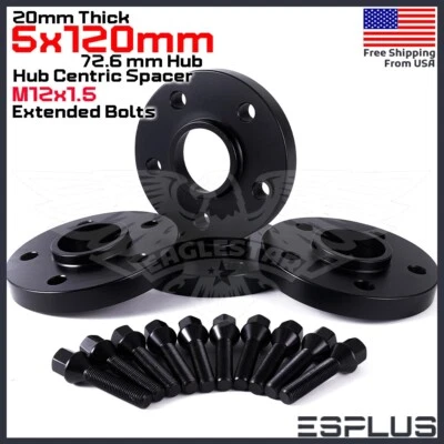 4 espaciadores centrados en buje BMW 20 mm 5x120 72,6 mm aptos para serie 1-8/serie M/X1/Z3/Z4/Z8 Foto 1 de 4