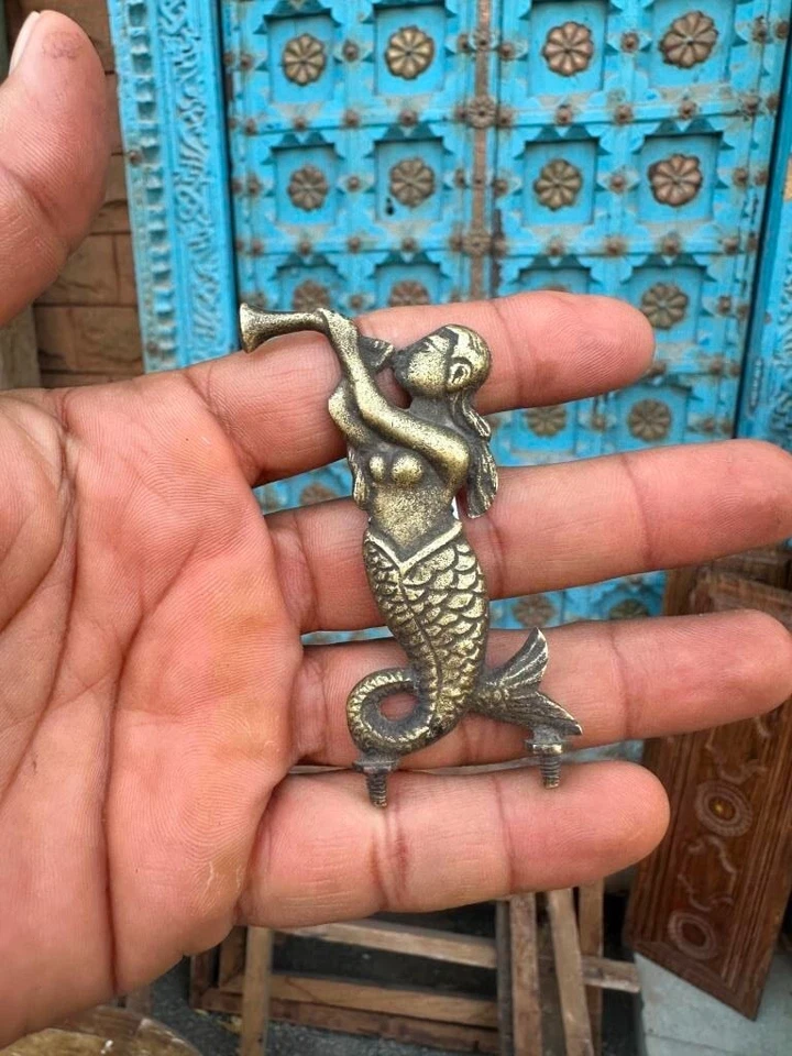 Antique 1800's Old Bronze Miniature Fish Woman Figure Sculpture - Image 1 of 4