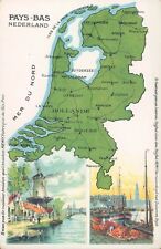 NETHERLANDS map multiview French litho PC 1910s