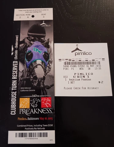 2015 Preakness Stakes Ticket Package American Pharoah Second Leg Triple Crown Cover