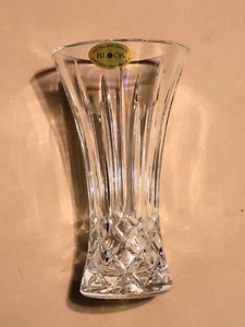 Czechoslovakian Clear Crystal Diamond Cut Vase - Picture 1 of 6