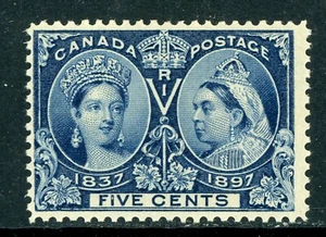 Canada 1897 QV Jubilee 5¢ Deep Blue Scott #54 MNH V315 - Picture 1 of 6