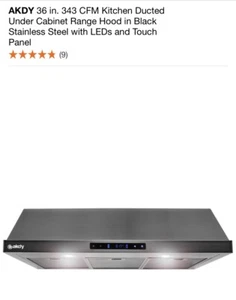 Under Cabinet Range Hood 36 in-Stainless Steel LedLighted Electronic Push Button - Picture 1 of 3