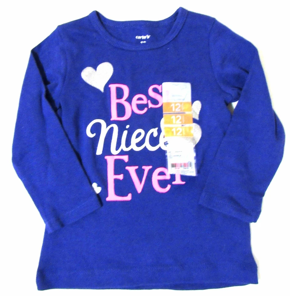 Nueva Camisa Top Carter's Niña 12 Meses Púrpura Mejor Sobrina Manga Larga Foto 1 de 1