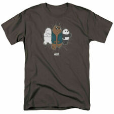 We Bare Bears Jacket T Shirt Mens Licensed Cartoon Merchandise Charcoal