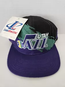 NUEVO CON ETIQUETAS De colección Logo Atlético NBA Utah Jazz Splash SnapBack Sombrero Años 90 Gorra Mezcla de Lana - Imagen 1 de 11