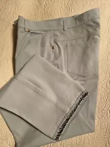ST JOHN Sport By Marie Gray Light Blue 5 Pocket Jean with BEADED HEM - Size 10 - Picture 1 of 12