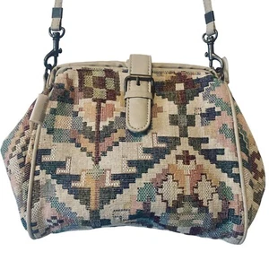 Bandolera pequeña vintage de los años 80 American Handcraft bolso tapiz correa ajustable hebilla - Imagen 1 de 11