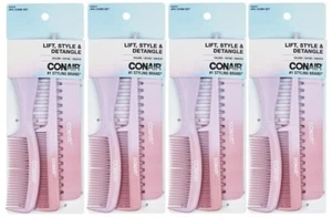 Conair, Lift, Style & Detangle, 3pk Comb Set, Pack of 4 - Picture 1 of 1