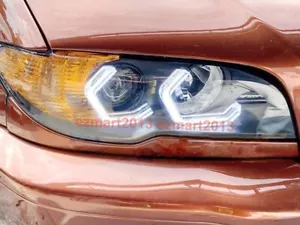for BMW E46 318ci 320ci 320cd 330cd 04-06 Crystal LED halo ring angel eye DRL wh - Bild 1 von 14