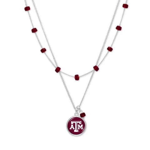 Texas A&M Aggies Ivy Necklace Silver Chain Jewelry Gift TAMU Cover