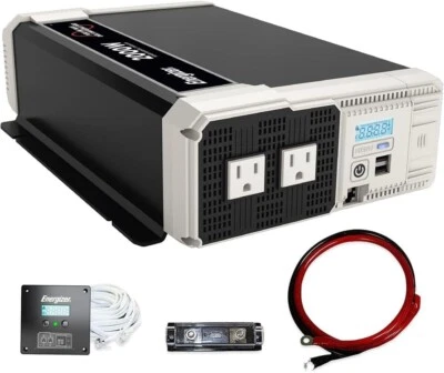 Energizer 2000 Watt 12V to 110v Pure Sine Wave Inverter Dual AC Outlets & USB - Image 1 of 4