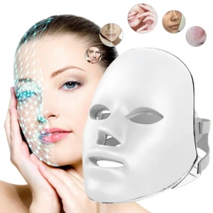 7 Colors LED Photon Face Mask Therapy Red Light Facial Skin Care Anti Wrinkles - Picture 1 of 16