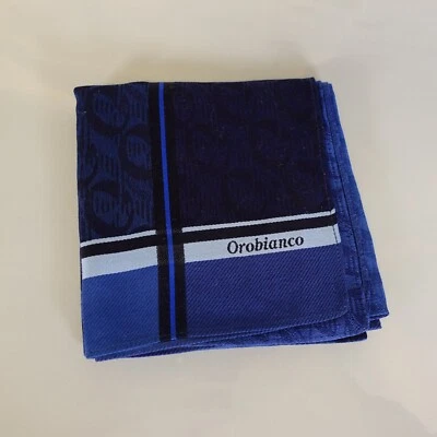 Pañuelo Orobianco Para Hombres Azul Marino Algodón Geométrico Sólido Bolsillo Cuadrado Pañuelo Foto 1 de 4