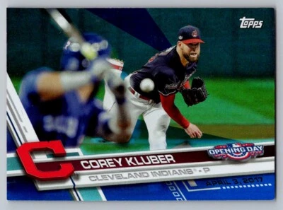2017 Topps Opening Day #63 Corey Kluber Rainbow Foil Blue - Image 1 of 2