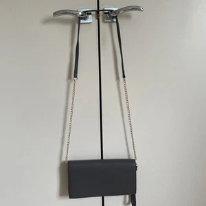 BNWOT River island Shoulder/clutch Handbag In Grey With Gold Coloured Accents - Picture 1 of 7