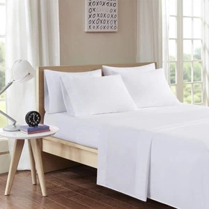 Microfiber Bed Sheet Set with Side Pocket, Resistant, Soft Feel, Elastic 16" ... - Picture 1 of 6