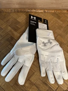 Under Armour UA Motive Batting Gloves - White/ Gray - Women’s Size Medium M $40 - Picture 1 of 7