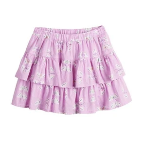 Jumping Beans Lilac Butterfly Elastic Waist Tiered Scooter Skort Skirt Size 12 - Picture 1 of 3