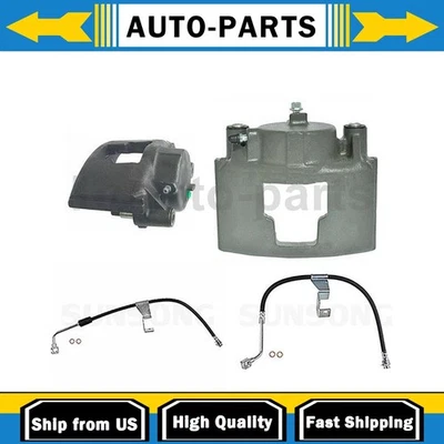 4 Piece Brake Caliper Set with Hoses Fits 1993 GMC K3500 1994 GMC K3500 - Image 1 of 4