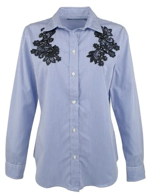 Lauren Ralph Lauren Women's Lace Patch Shirt WM L Foto 1 de 4