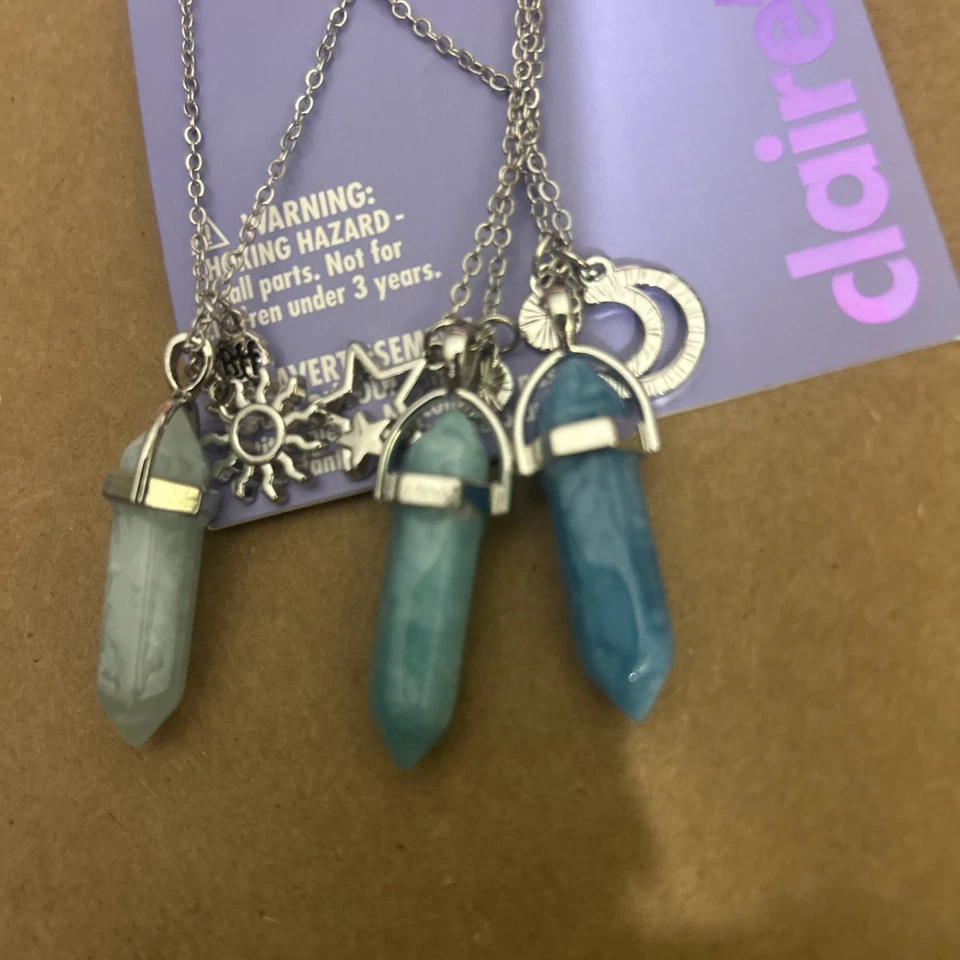 Claire's BFF Heart Pendant 3 Pc 3x Necklace Best Friends Forever Jewelry Set