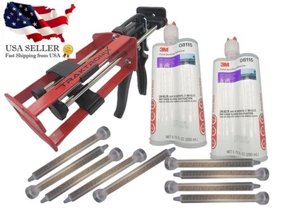 Adhesivo de unión de panel 2-3M 08115 + pistola aplicadora 08571 + 9 boquillas mezcladoras 8193 Foto 1 de 4