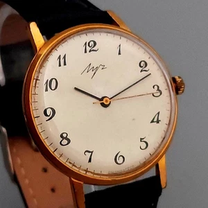 Vintage Wristwatch Luch Soviet Men's Watch 23 Jewels White Dial Serviced - Picture 1 of 15