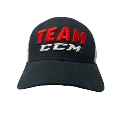Gorra con logotipo de equipo CCM Snapback gorra palo de hockey equipo marca malla camionero negra Foto 1 de 4