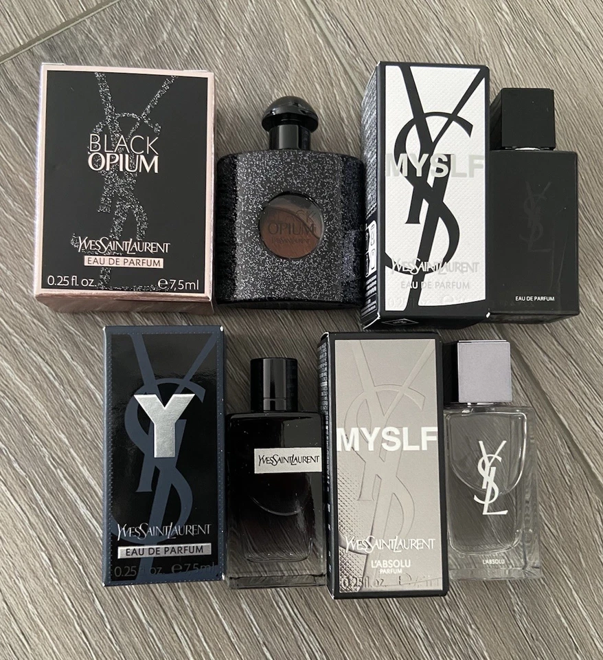 Lote de 4 Mini Perfumes Ysl Opio Negro, Yo, Y, Myself L’absolu 0.25floz Cada uno Foto 1 de 1